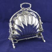 A Victorian silver plated biscuit box by Walker & Hall, 9.75in. A Victorian silver plated biscuit