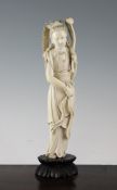 A Chinese ivory Bodhisattva A Chinese ivory figure of a standing Bodhisattva, early 20th century,