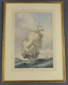 Mackenzie Thompson HMS Liverpool, 17.5 x 12in. Mackenzie Thompsonwatercolour,HMS Liverpool,signed,