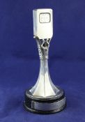 A 1950`s silver BBC presentation award modelled as a radio microphone, presented to Anne Crawford,