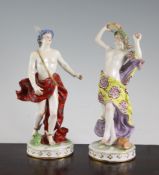 A pair of Samson porcelain figures of Mercury and a goddess, in Derby style, late 19th century, 8.