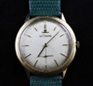 A gentleman`s 1960`s 14ct gold Le Coultre manual wind wrist watch, A gentleman`s 1960`s 14ct gold Le