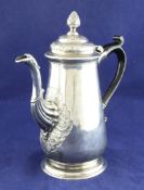 A George II provincial silver coffee pot, gross 26.5 oz, A George II provincial silver coffee pot,