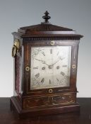 A Regency brass inset mahogany bracket clock, 14.5in. A Regency brass inset mahogany bracket