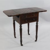 A William IV rosewood Pembroke games table A William IV rosewood Pembroke games table, stamped for