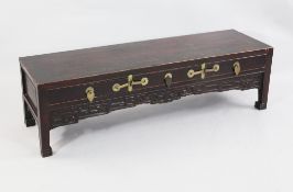 A rectangular Chinese low table / stand, W.4ft 1in. A rectangular Chinese low table / stand,