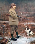 Roy Nockolds (1911-1979) Sportsman with a gun dog, 24 x 20in. Roy Nockolds (1911-1979)oil on board,