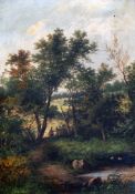 Circle of Joseph Thors The path to the village, 24 x 18in. Circle of Joseph Thorsoil on canvas,The