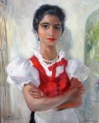 John Strevens (1902-1990) Erica at the Castilla, 24 x 20in. John Strevens (1902-1990)oil on canvas,