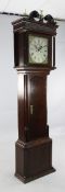 Thomas Barrow, Stockport. An early 19th century banded oak eight day longcase clock, 7ft 1in. Thomas