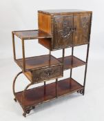 An early 20th century unusual Chinese rosewood side cabinet, W.2ft 6in. An early 20th century