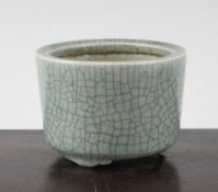 Chinese crackle glazed censer A Chinese celadon crackle glazed censer, 18th/19th century, of