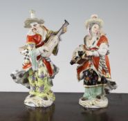 A pair of Meissen figures of Malabars, early 20th century, 7in. A pair of Meissen figures of