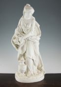 A large Minton parian figure of Temperance, after Filippo Della Valle, 21.25in. A large Minton