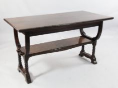 An Arts & Crafts mahogany centre table, L.4ft 4in. An Arts & Crafts mahogany centre table, the