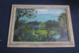 Ernest Wallcousins (1883-1976) View of estuary from Library Gardens, Leigh on Sea, 20 x 30in. Ernest