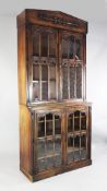 A mid 19th century mahogany bookcase, H.7ft 7in. A mid 19th century mahogany bookcase, with gothic