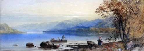 James Burrell Smith (1822-1897) The ferry crossing on Loch Katrine, 7.5 x 21in. James Burrell