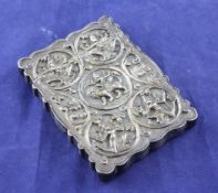 An early 20th century Indian silver card case, 4in. An early 20th century Indian silver card case,