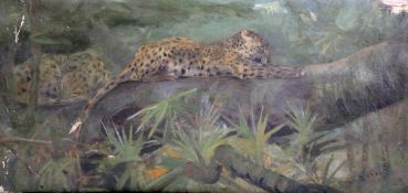 Cuthbert Edmund Swan (1870-1931) Leopards at rest, 9.5 x 20in.; unframed Cuthbert Edmund Swan (