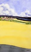 J V Isherwood Rolling landscape, 21 x 13in. J V Isherwoodwatercolour,Rolling landscape,signed,21 x