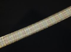 An 18ct three colour gold articulated bracelet, 7.25in. An 18ct three colour gold articulated