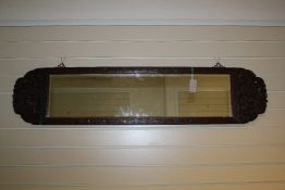 A 20th century Chinese carved rosewood mirror, W.4ft 9in. A 20th century Chinese carved rosewood