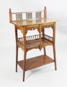 A 19th century Liberty style three tier side table, W.2ft 2in. A 19th century Liberty style three