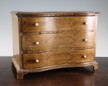 A late 18th century South German miniature chest of drawers, 13.5in. A late 18th century South