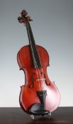 An early 20th century English violin, An early 20th century English violin, back approximately 14