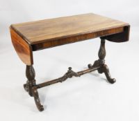 A 19th century rosewood sofa table, W.4ft 8in. A 19th century rosewood sofa table, with drop leaf