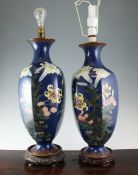 A pair of large Japanese cloisonne enamel vases, c.1910, 20.5in. A pair of large Japanese