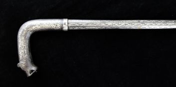 An 18th / 19th century Indian bidri dagger walking cane, 38in. An 18th / 19th century Indian bidri