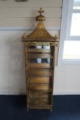 A Chinese Chippendale style gilt fretwork wall shelf, W.3ft 10.5in. A Chinese Chippendale style gilt
