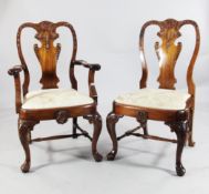 A set of ten George I style mahogany dining chairs, A set of ten George I style mahogany dining