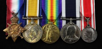 A WW1 Naval LSGC group of five to Petty Officer Thomas Stevens RN A WW1 Naval LSGC group of five