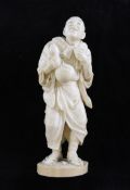 A Japanese Tokyo School ivory okimono carved as a drunkard, 7in. A Japanese Tokyo School ivory