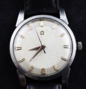 A gentleman`s late 1950`s stainless steel Omega Seamaster automatic wrist watch, A gentleman`s