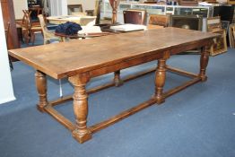 A large oak refectory table, in 17th century style, 10ft 0.5in. x 3ft 6in., 2ft 6.75in. high A large