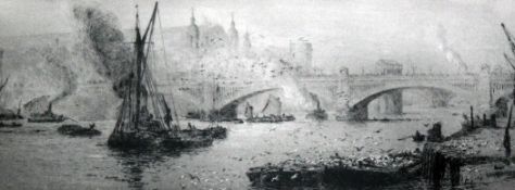 William Lionel Wyllie (1851-1931) Southwark Bridge, 5 x 12.75in. William Lionel Wyllie (1851-1931)