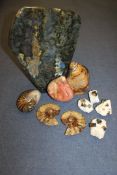 A collection minerals and ammonites, A collection minerals and ammonites, to include a large