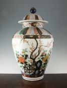 A large Japanese Arita porcelain ovoid vase and cover A large Japanese Arita porcelain ovoid vase