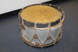 A 19th century snare drum, possibly American Civil War, 15 x 10in. A 19th century snare drum,