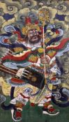 A pair of 19th century Chinese School paintings on silk of immortals, 30.5 x 17.5in. (77.5 x