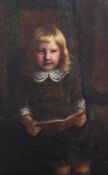 James Bagley Portrait of a seated child, 30 x 20in. James Bagleyoil on canvas,Portrait of a seated