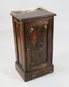 A William IV pedestal pot cupboard, W.1ft 4in. A William IV rosewood and gilt brass mounted pedestal