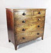A 19th century mahogany chest, W.3ft 6in. A 19th century mahogany chest, of two short and three long