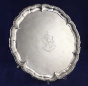 George III Irish silver salver, 27.5 oz A George III Irish silver salver, of shaped circular form,