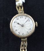 A lady`s early 20th century 9ct gold Rolex manual wind wrist watch, A lady`s early 20th century