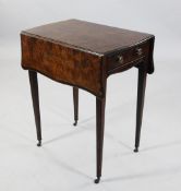 A George III Pembroke table, W.2ft 7in. A George III mahogany and rosewood crossbanded butterfly